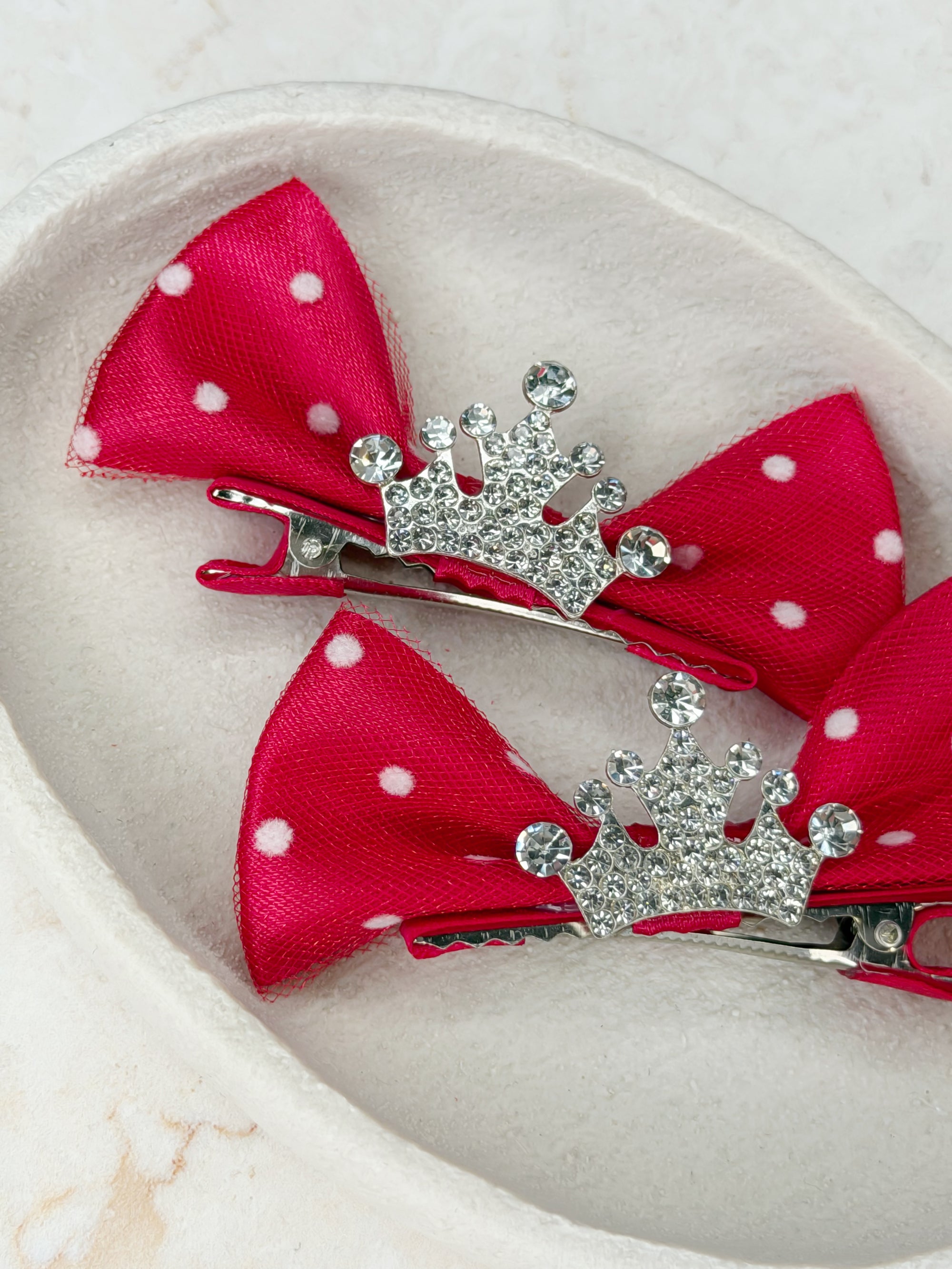 Polka Dot Every Girl Needs Her Crown Pigtail Set