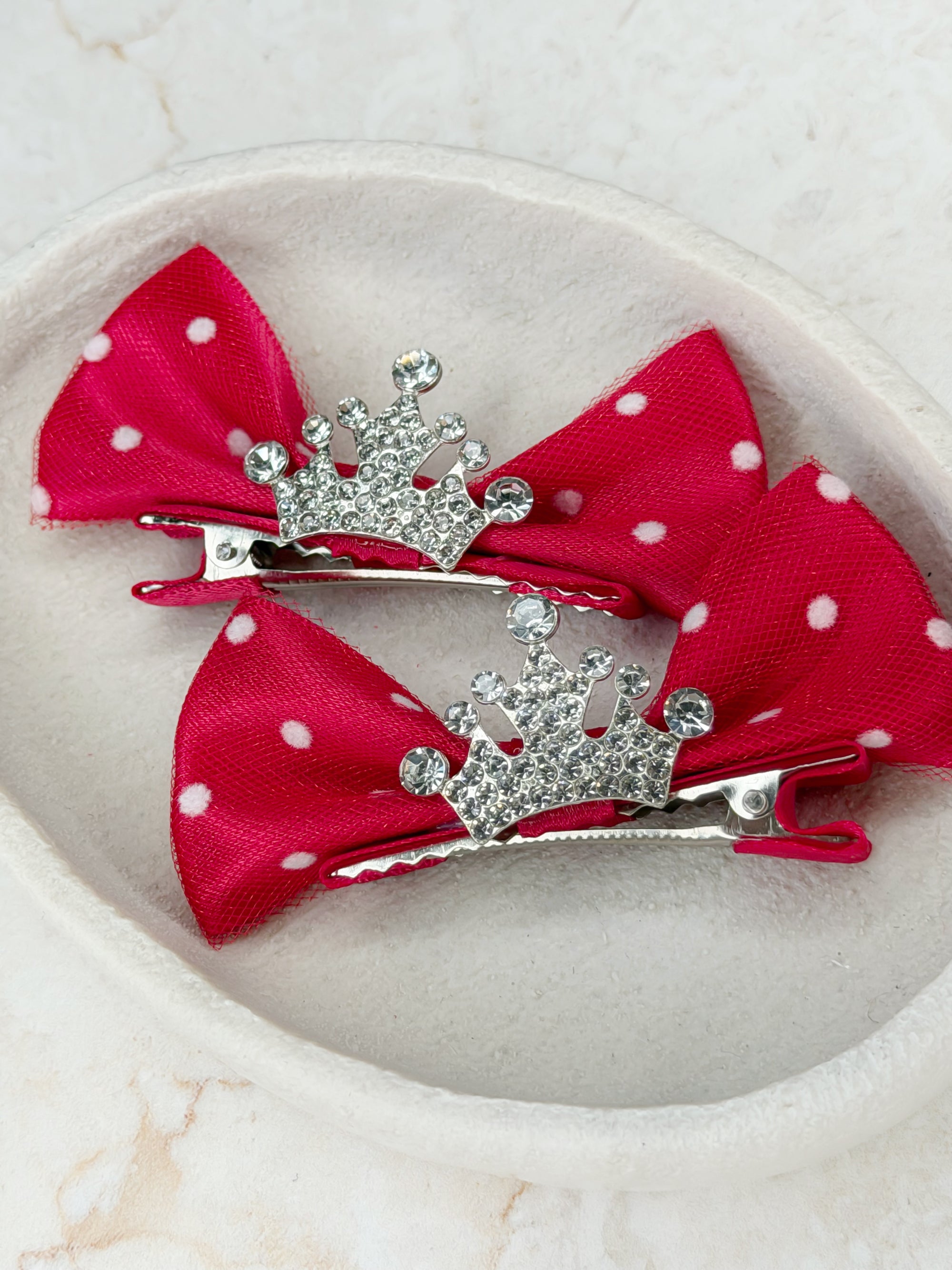 Polka Dot Every Girl Needs Her Crown Pigtail Set