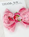 Strawberry Girly Ivy Satin Bow