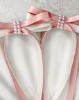 Our Ivory & Dusky Pink Two Toned Pearl Bambi Girls Bow