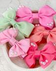Our Pearly Capri Ribbon Baby Bows
