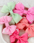 Our Pearly Capri Ribbon Baby Bows