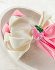 Strawberry Cheesecake Ivy Satin Bow