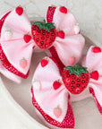 Strawberry Milkshake Capri Baby Bow