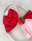 Strawberry Milkshake Ivy Satin Bow