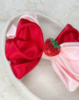 Strawberry Milkshake Ivy Satin Bow