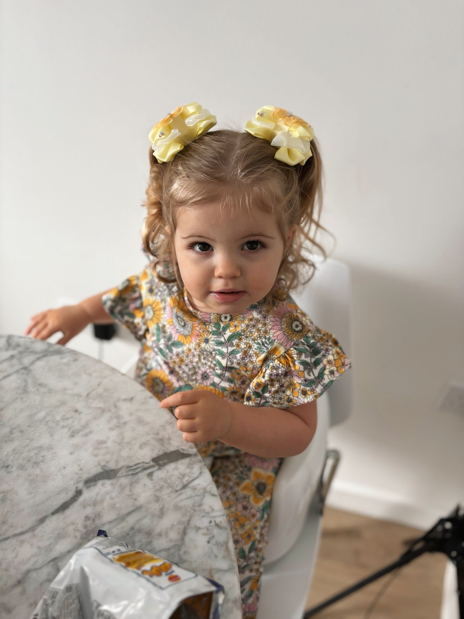 Butterflies In Bloom Lemon Baby Bow