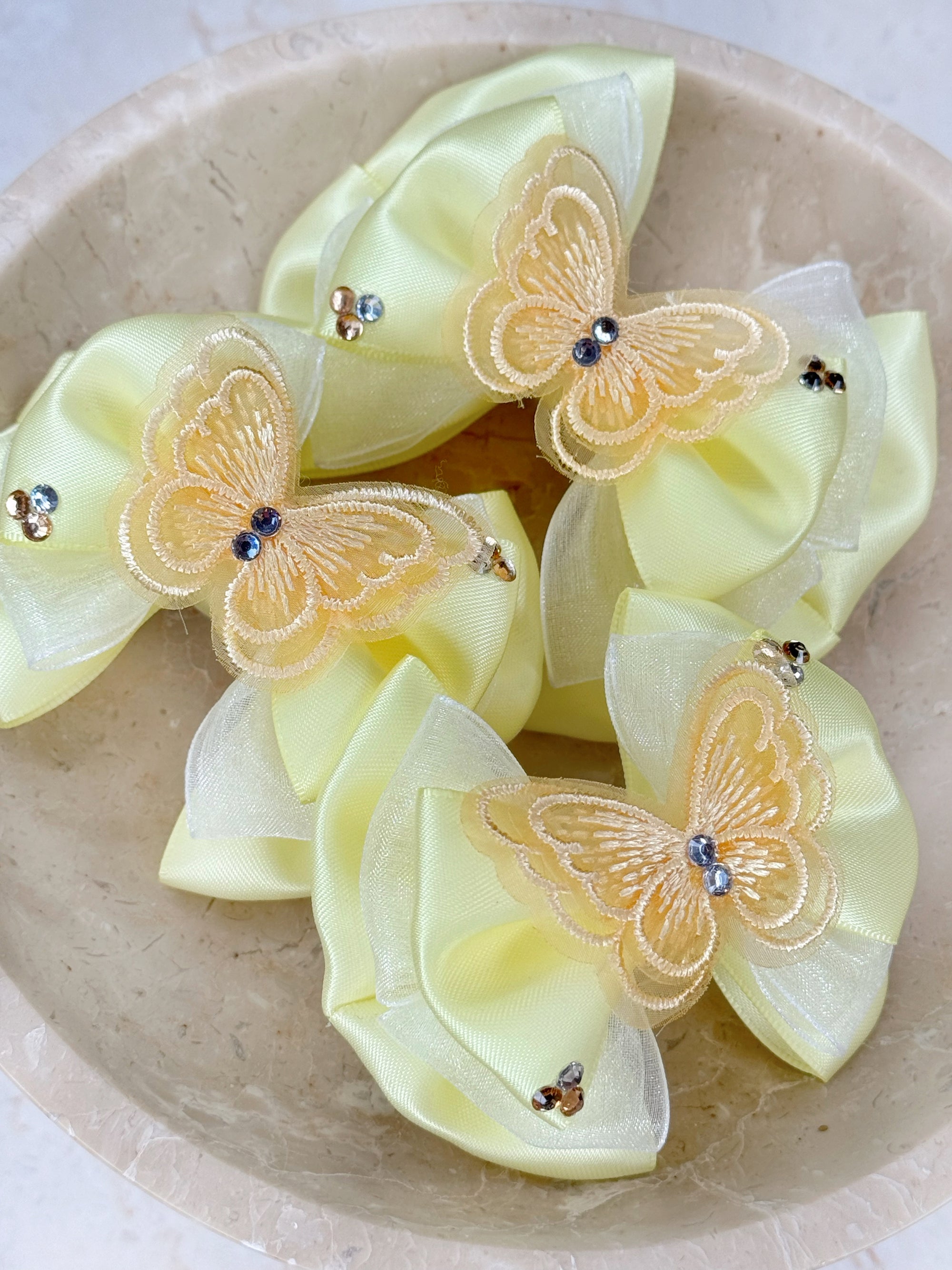 Butterflies In Bloom Lemon Baby Bow