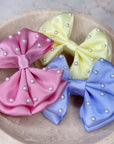 Our Satin Pearl Capri Baby Bows