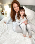 Ladies long leg grey jersey pyjamas