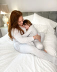 Ladies long leg grey jersey pyjamas